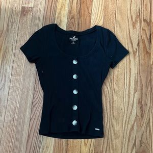 hollister ribbed button up